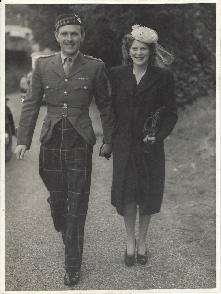 David George Redvers Oldham walking in London with his wife in 1945 (c) the Oldham Family