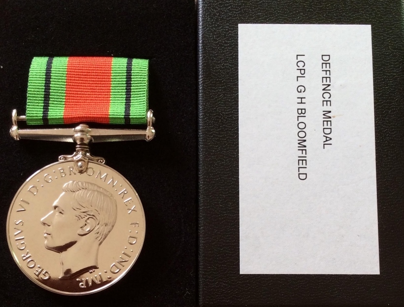 George Bloomfield Defence Medal 2020