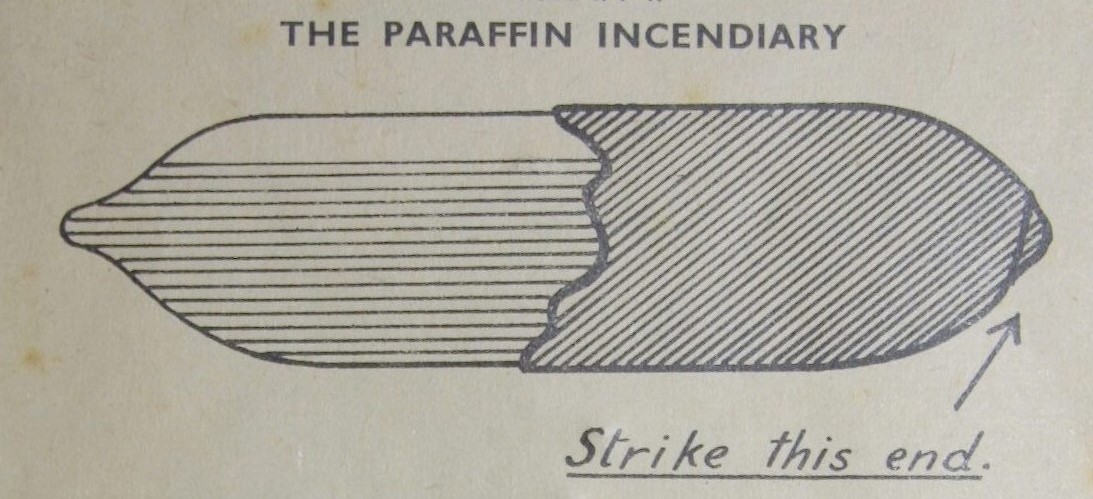 Paraffin Incendiary or Tyesule diagram from 1937 Calendar