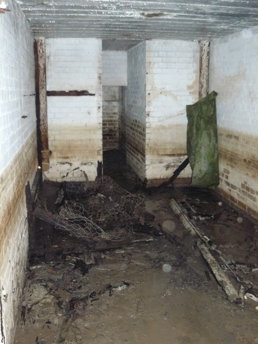 Dymchurch OB main chamber 2012 showing remains of bunks before cleanup