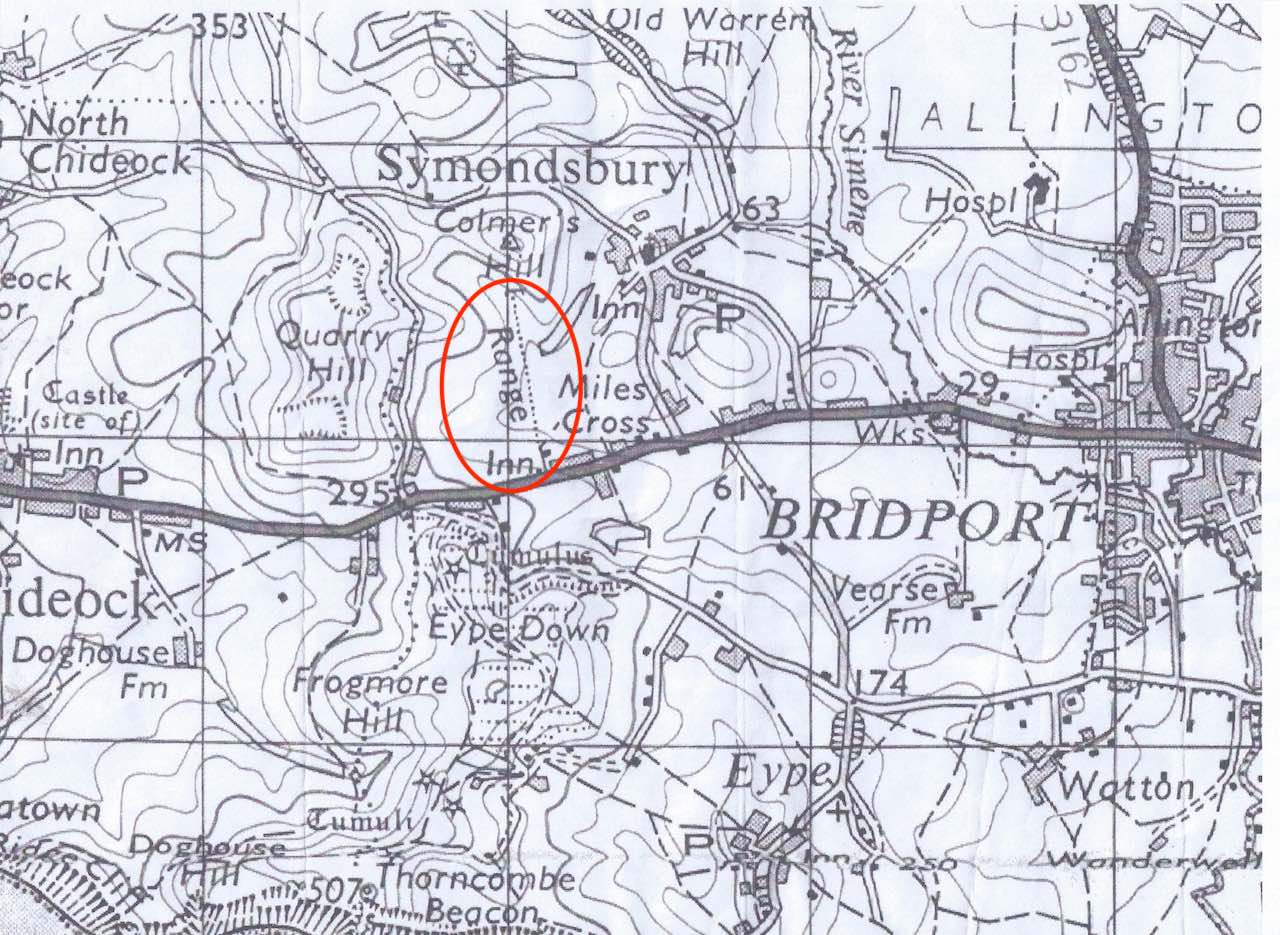 Symondsbury Rifle Range and London Inn Map
