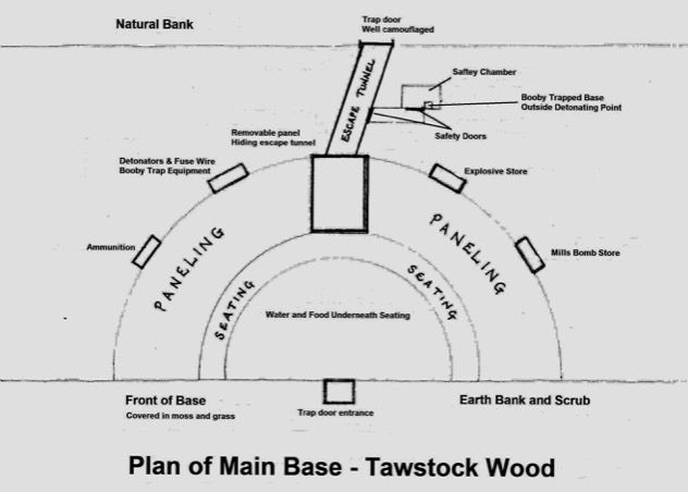 Plan of the Operational Base originally drawn by Bert Verney