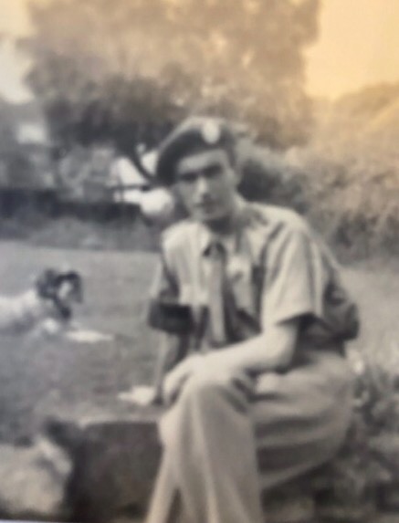 Archibald Douglas Hubbard in late war uniform wearing beret