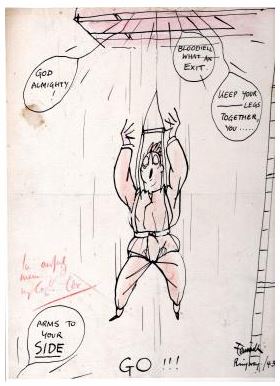Cartoon Parachute jump 1943