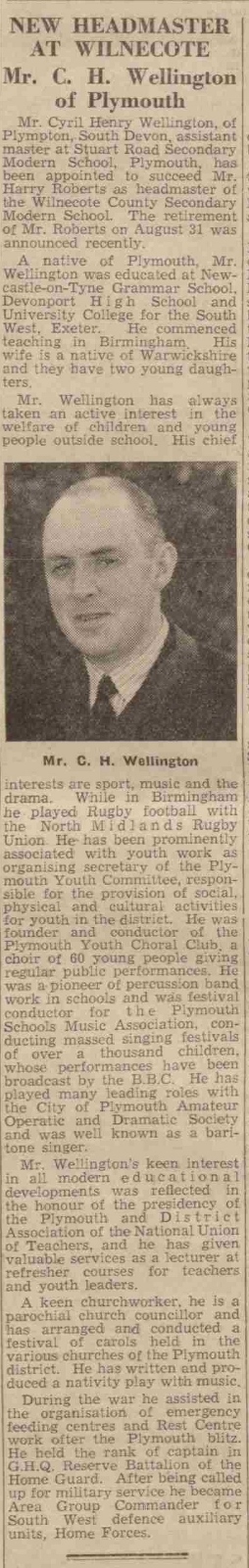 Cyril Wellington Paper May 1948 