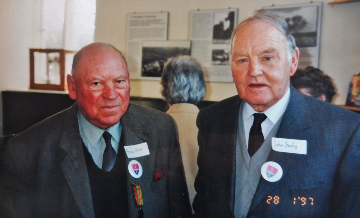 Francis Stott (left) and John Selay (right) at a Mendip display in 1997