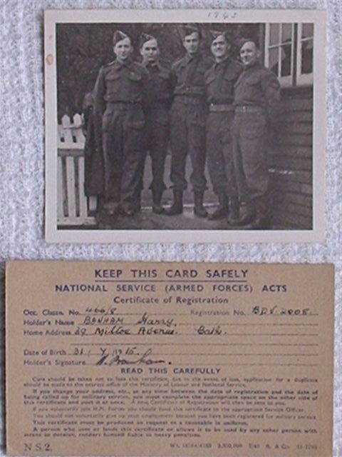Harry Banham service card 
