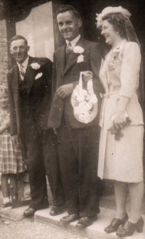 Harry Atkins, with his wife Madeline and Lewis Downton to his right