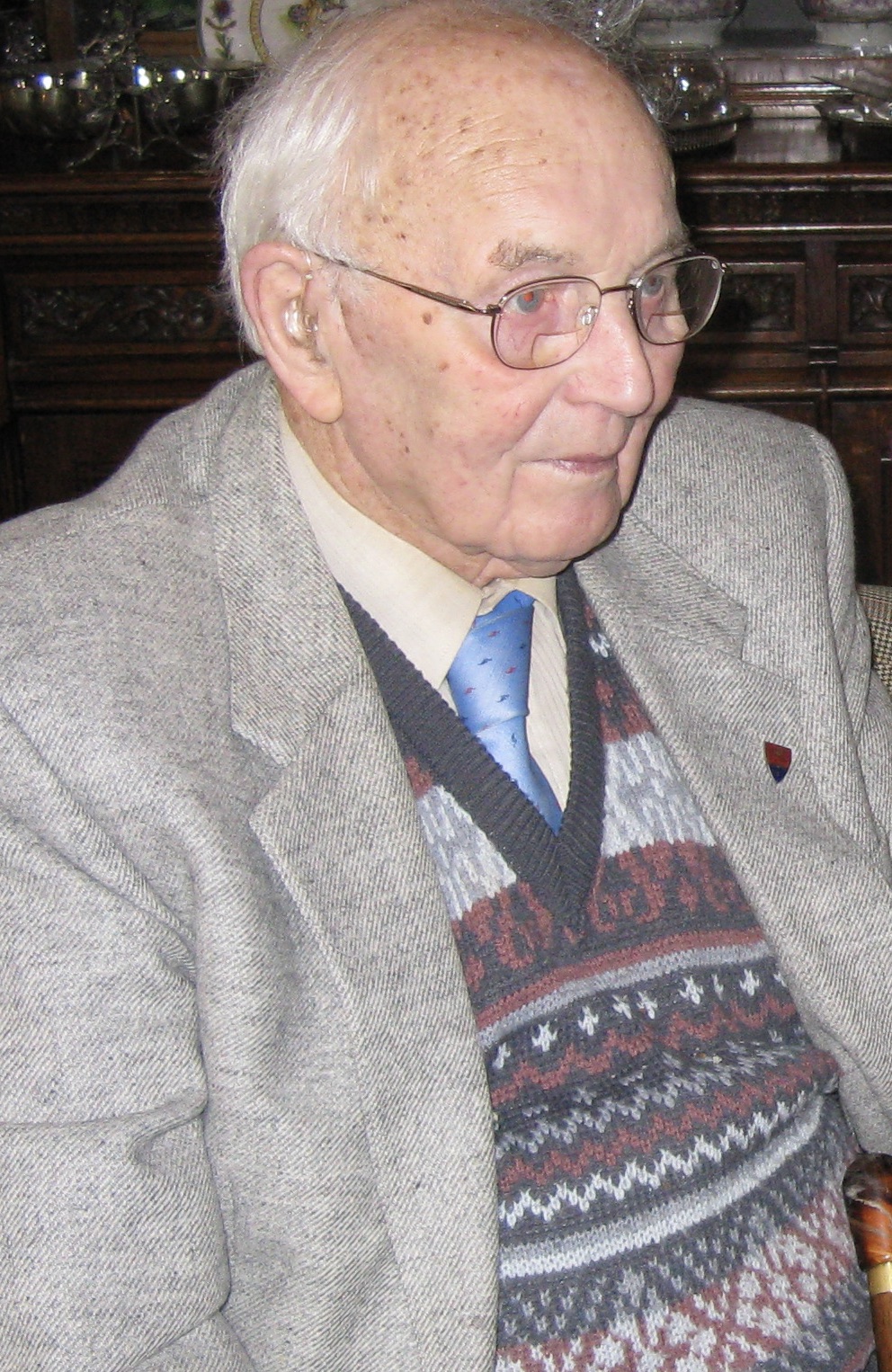 John Boaz (May 2011) wearing his Stand Down badge
