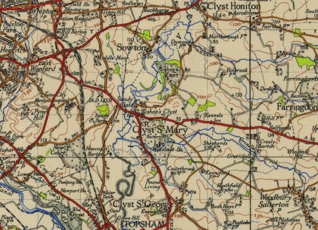 Bishops Clyst OS wartime map