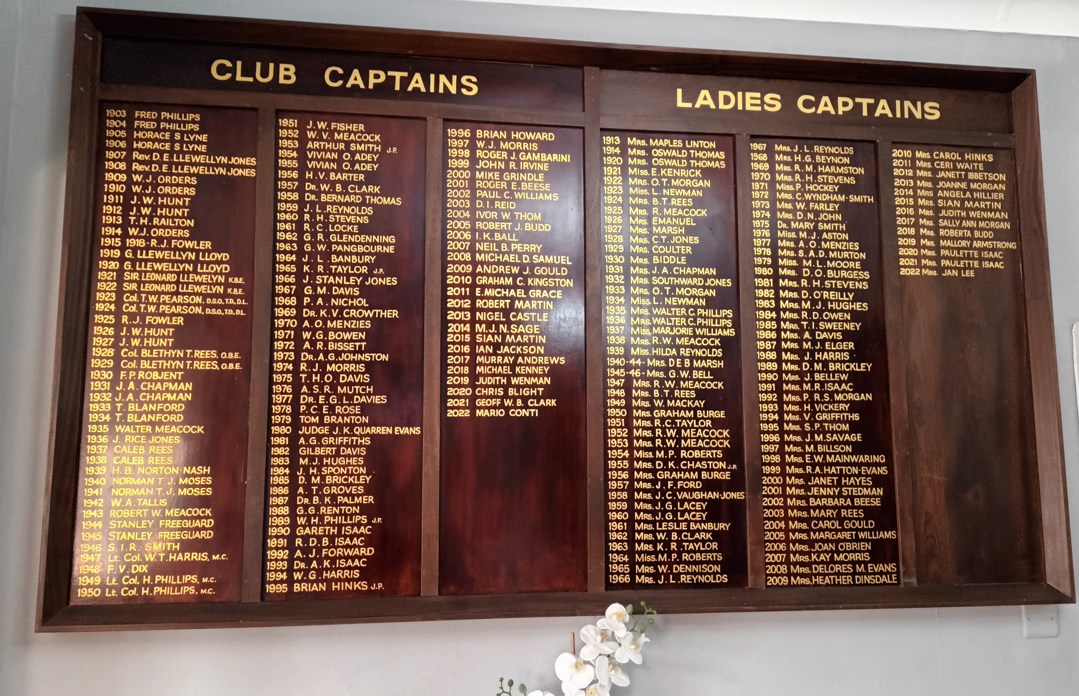 Newport Golf Club club captains
