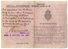 Edmund Van Moppes Military ID card (back)