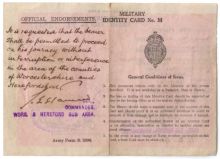 Edmund Van Moppes Military ID card (back)