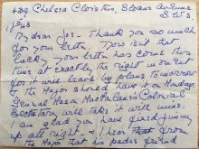 Edith Quayle to Joe letter 1