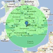 Map illustrating central position of Coleshill