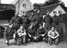 The photo was taken before a pub skittles match against the locals of Cranmore during the summer  of 1942.