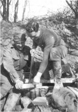 East Sussex Scouts building an OB, Lt Ashby with saw