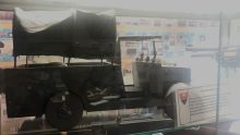 Model Lorry - the wheels are made from trip wire reels (Parham Airfield Museum)